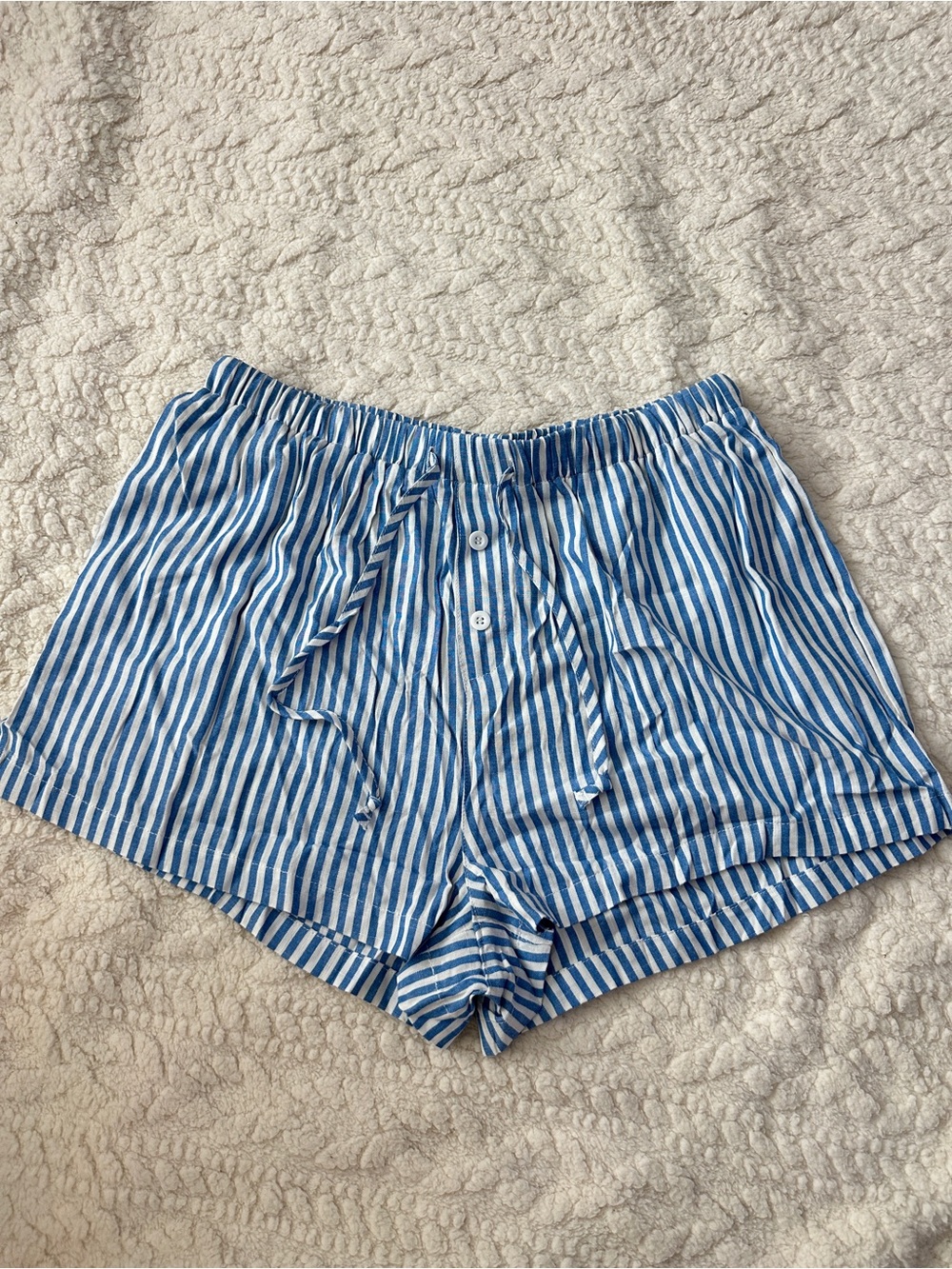 Blue Striped Women’s Sleep Shorts